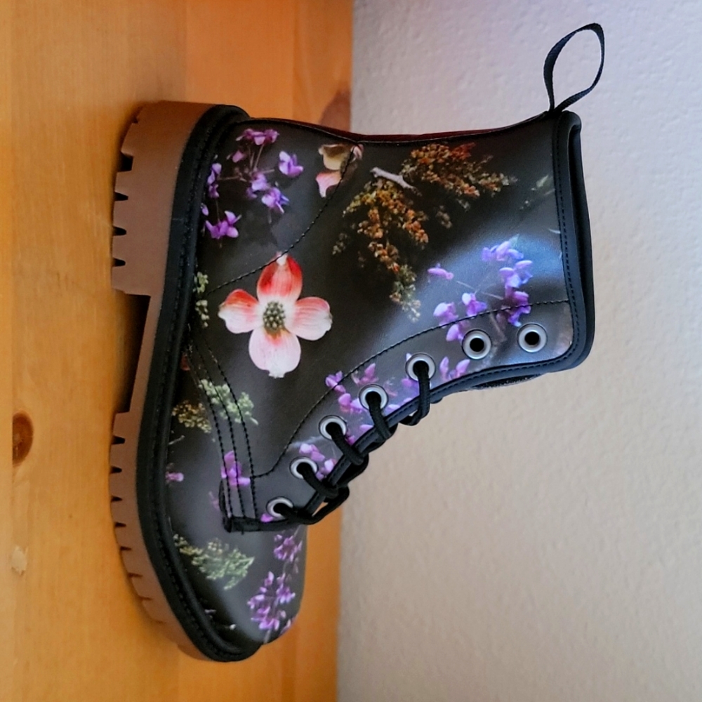 Harlow & Lloyd Floral Burst Combat Boots